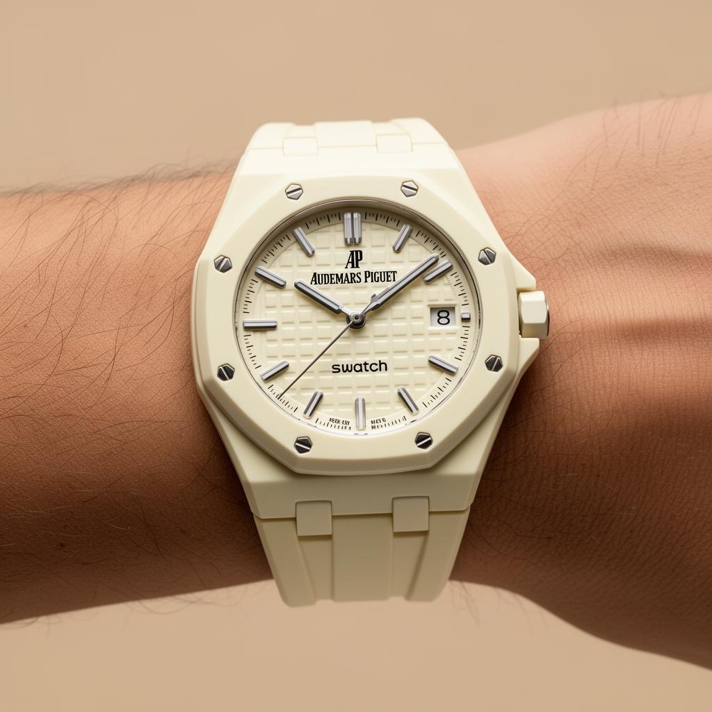 Ivory Cream silicone strap for Swatch Royal Pop